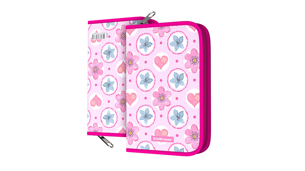 

Пенал-книжка ErichKrause® - Pink Flowers, пластиковый без наполнения