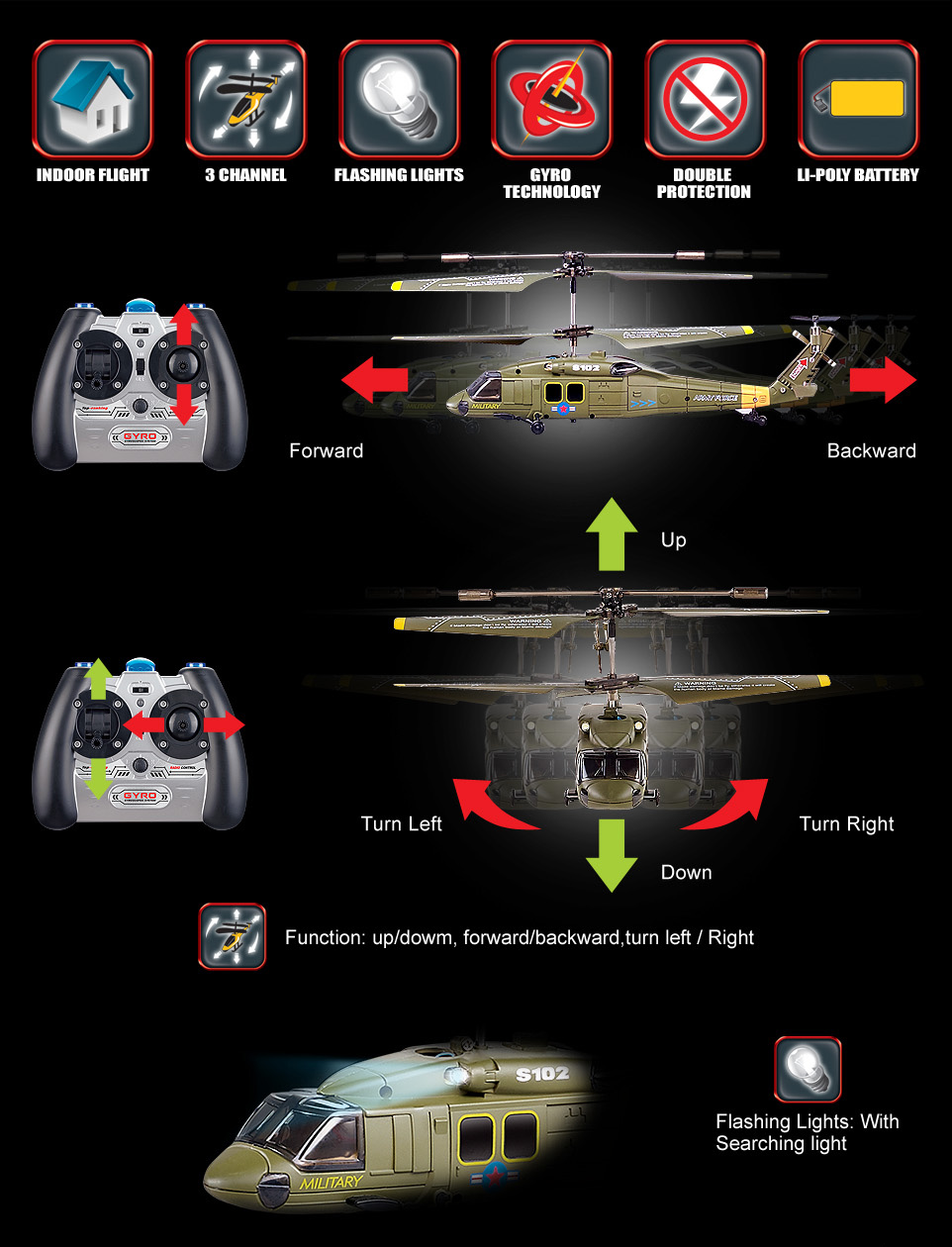 Радиоуправляемый мини вертолет гироскоп Hawk   