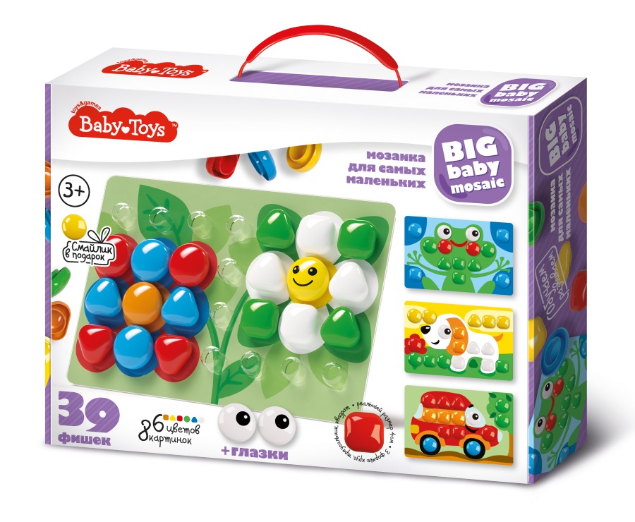 

Мозаика для самых маленьких Baby Toys, 39 элементов, 6 цветов, d40