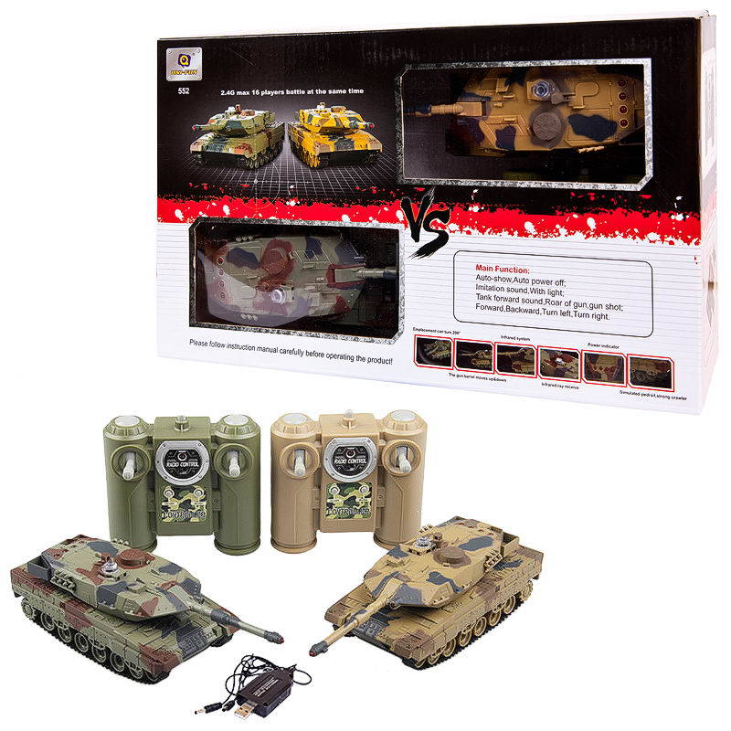 

Радиоуправляемая игра Huan Qi - Танковый бой, 2 танка масштабом 1:64, свет и звук