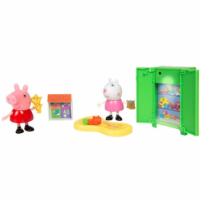 Игровой набор Peppa Pig – Пеппа и Сьюзи играют в игры, 5 предметов, свет  