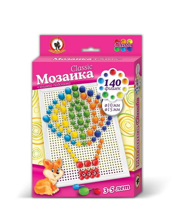 

Мозаика Classic 140 элементов, диаметр 10 и 15 мм