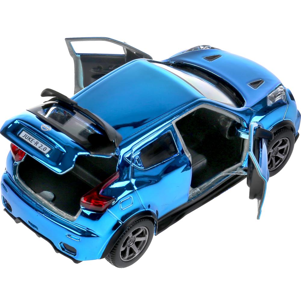 Инерционная металлическая модель - Nissan Juke-R 2.0 хром, 12см, цвет синий  