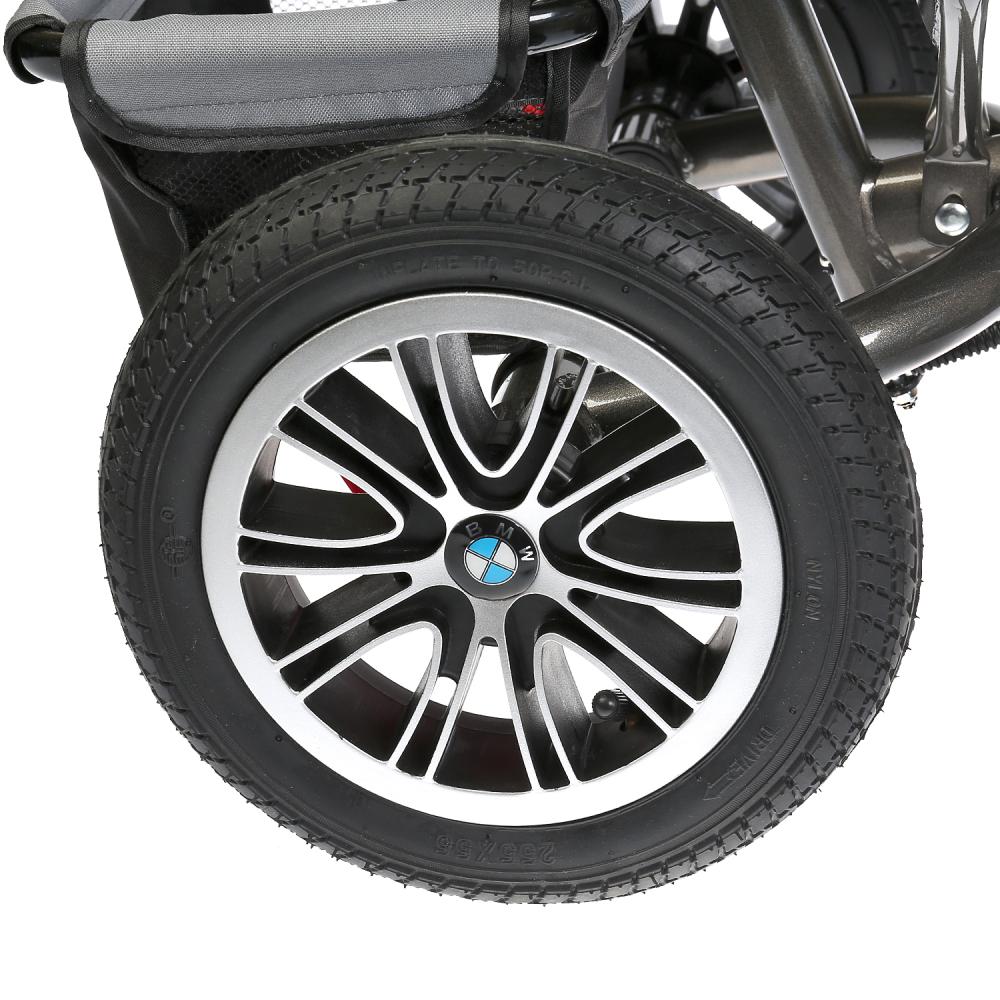 Велосипед 3 колесный – BMW, цвет черный надувные колеса 12 и 10 дюйм  