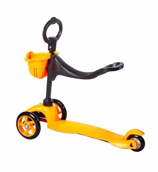 

Трехколесный самокат Smiley 3 in 1 с корзинкой, оранжевый
