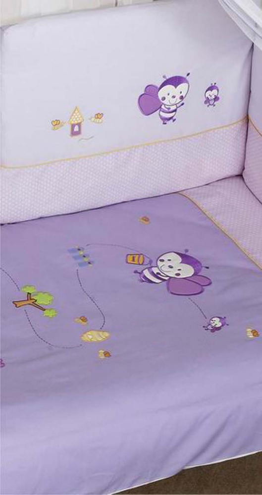 Комплект постельного белья Bee лонг, 6 предметов, фиолетовый  