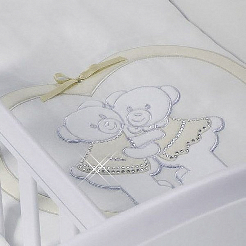 

Набор в люльку для двойни - Baby Beddings Culla Gemelli Doppio Nido Enchant одеяло и борт, ivory/слоновая кость
