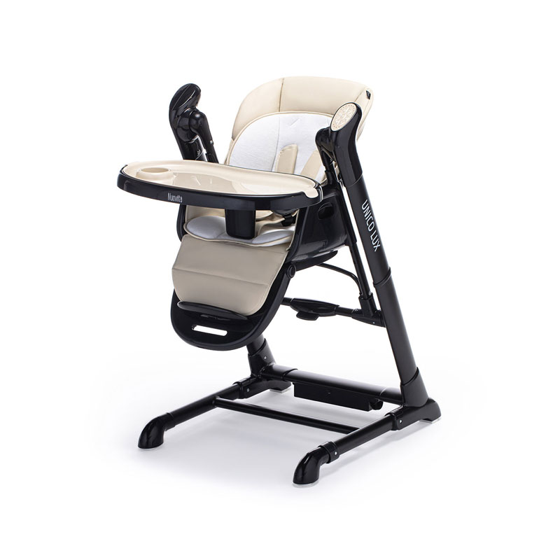 Стульчик для кормления с электронным устройством качения Nuovita Unico lux Nero, Latte, Nero/Латте, Черный  