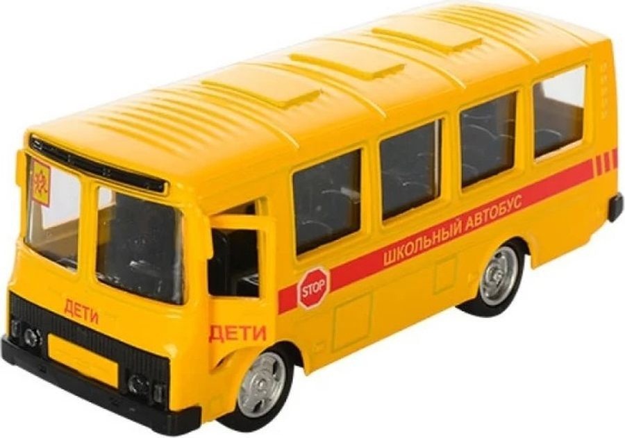 

Инерционный металлический автобус - Дети, масштаб 1:61