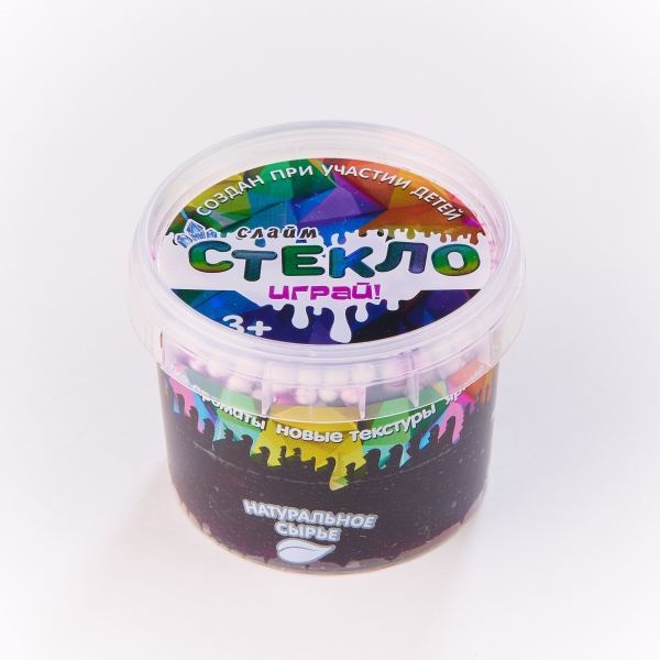 

Слайм – Стекло темно-фиолетовый с шариками, 90 грамм в банке