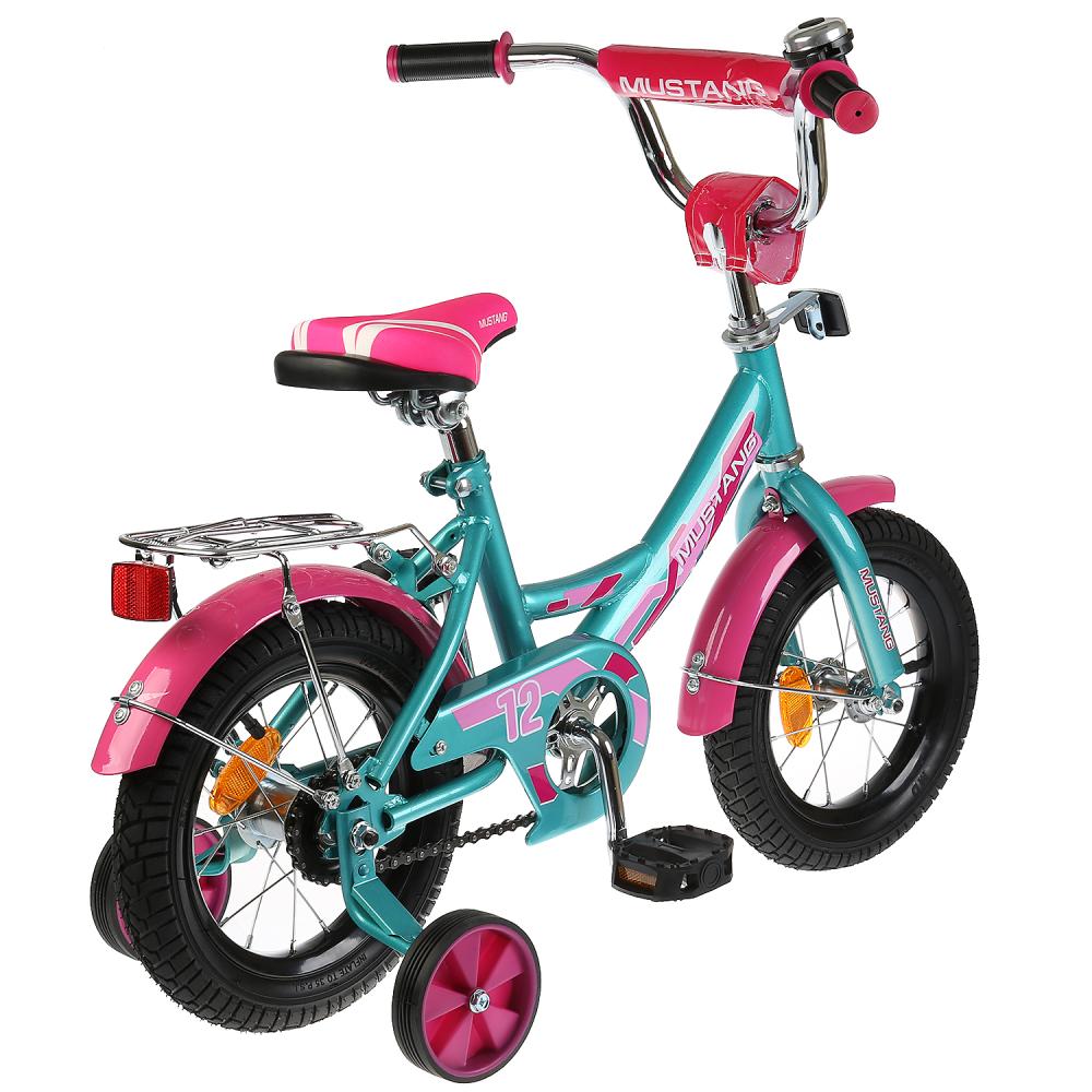 Детский велосипед 12", А-тип, бирюзово-розовый  