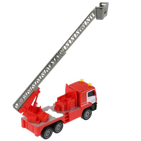 Модель Пожарная машина КамАЗ 17 см свет-звук с лестницей пластиковая инерционная  
