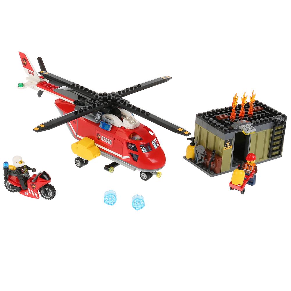 Конструктор - Пожарный вертолет, с фигурками, 305 деталей  