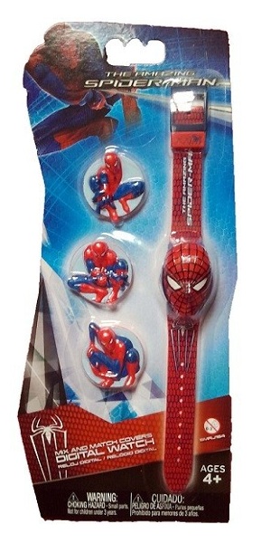 Часы наручные электронные «The Amazing Spider-Man» 4 сменные крышечки на циферблат  