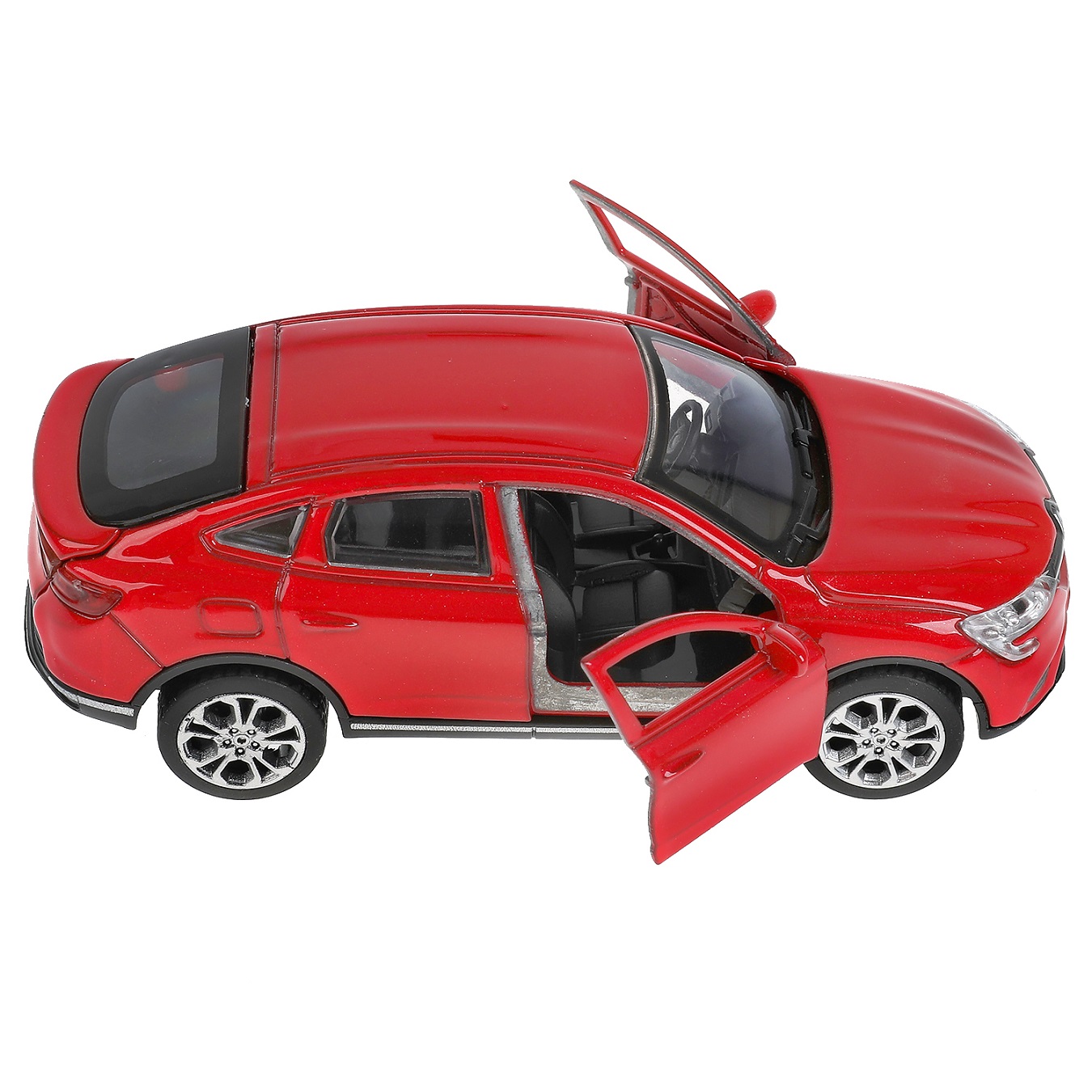 Модель Renault Arcana 12 см двери и багажник открываются инерционная металлическая красная  
