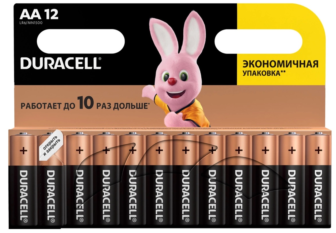 Батарейки "пальчиковые" Duracell АА/LR6, 12 шт.  