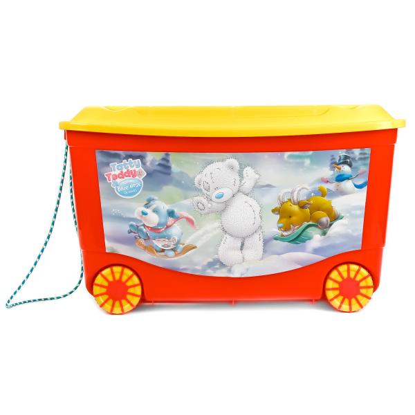 Ящик для игрушек на колесах с аппликацией Me To You, цвет красный  