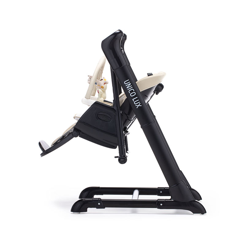 Стульчик для кормления с электронным устройством качения Nuovita Unico lux Nero, Latte, Nero/Латте, Черный  