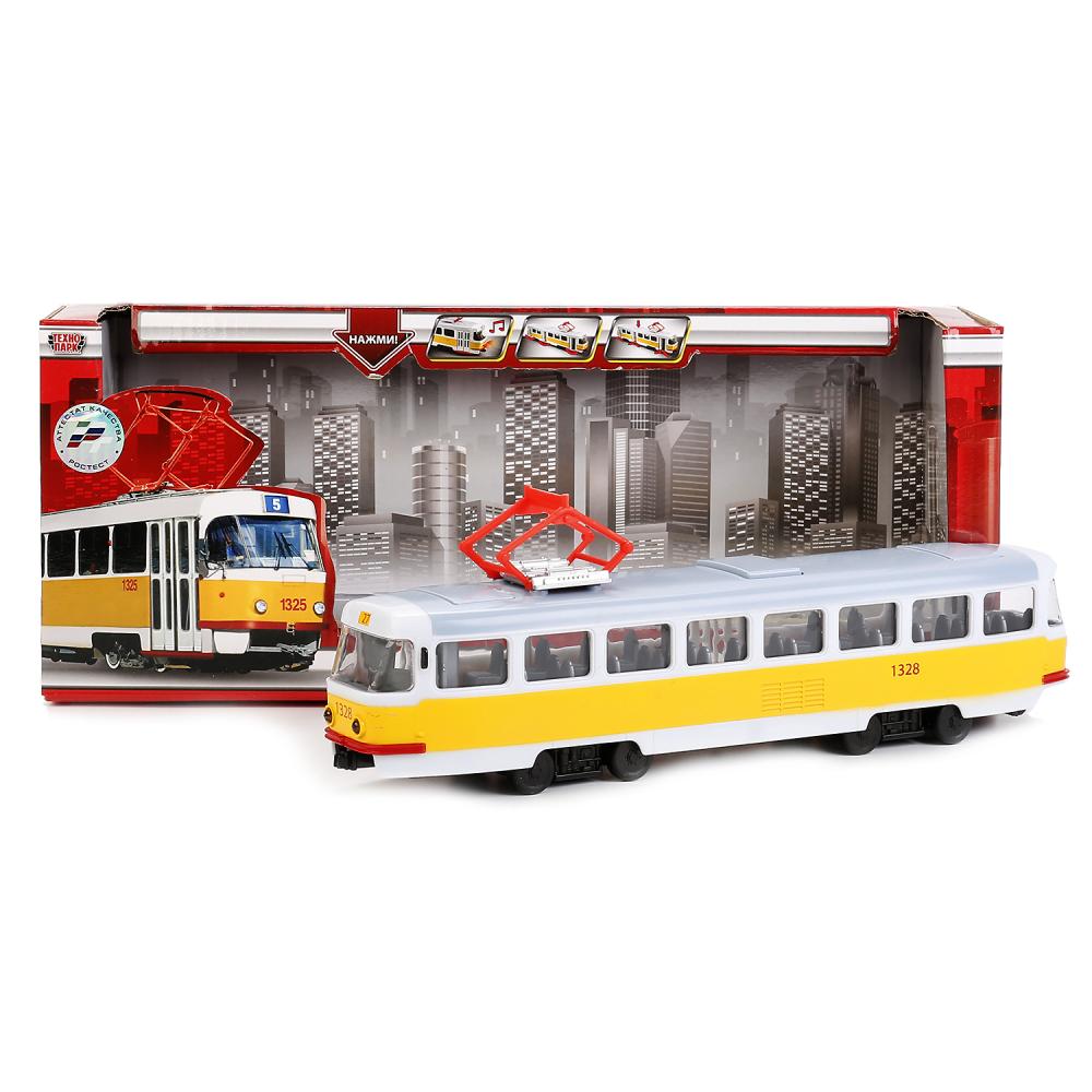 Трамвай 30 см со светом и звуком, открываются двери  