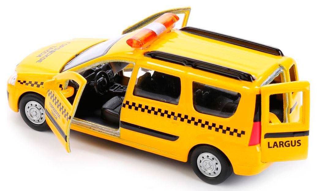Машина металлическая инерционная – Лада Ларгус Такси, 12 см., открываются двери  
