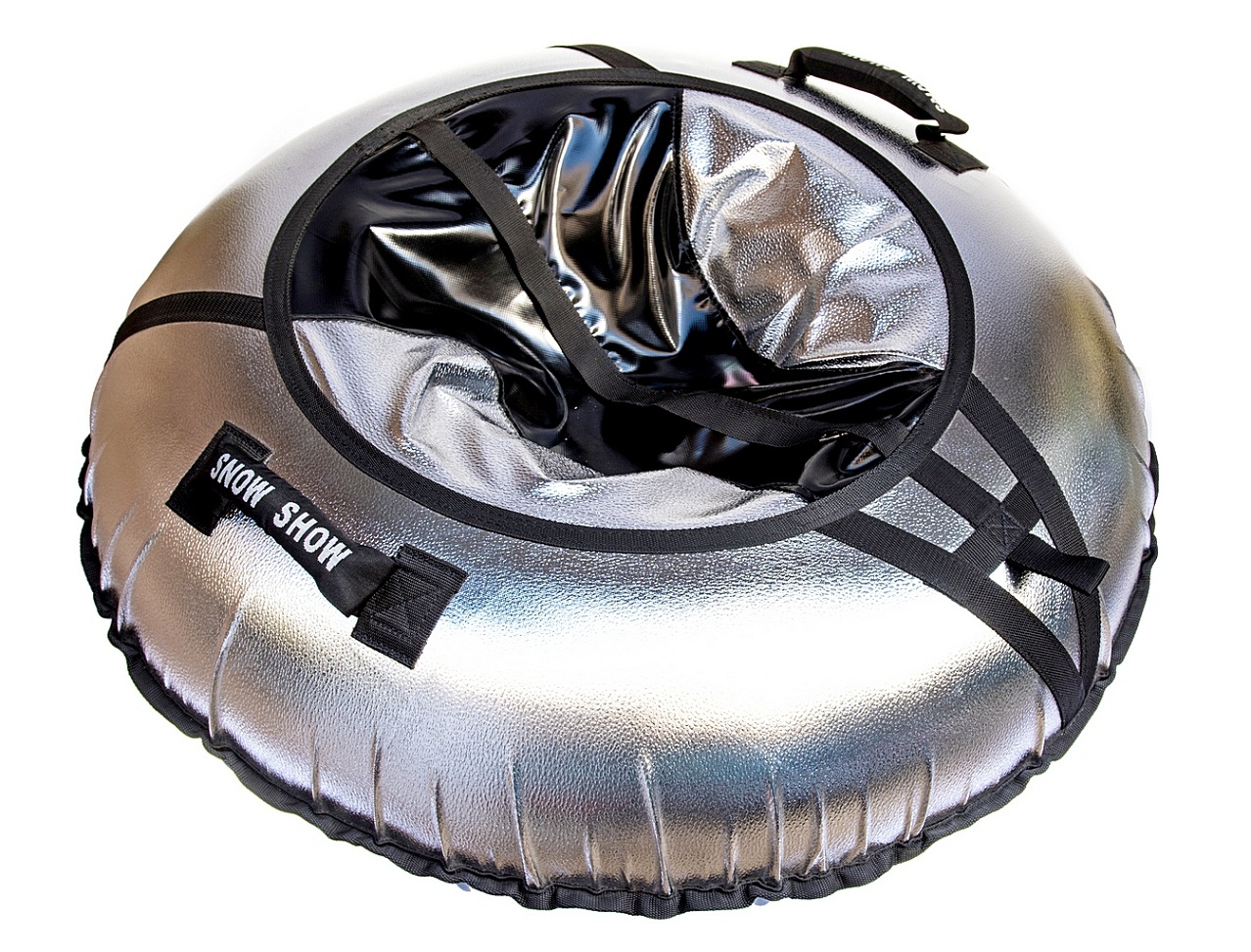 Санки надувные Тюбинг RT - Neo черно-серый металлик, диаметр 105 см   