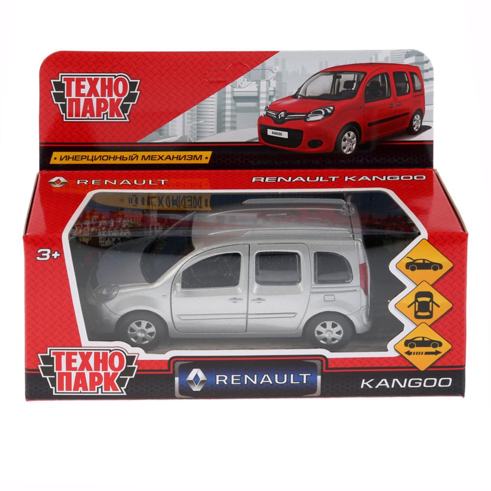 Машина металлическая Renault Kangoo 12 см., открываются двери, инерционная, серебристая  