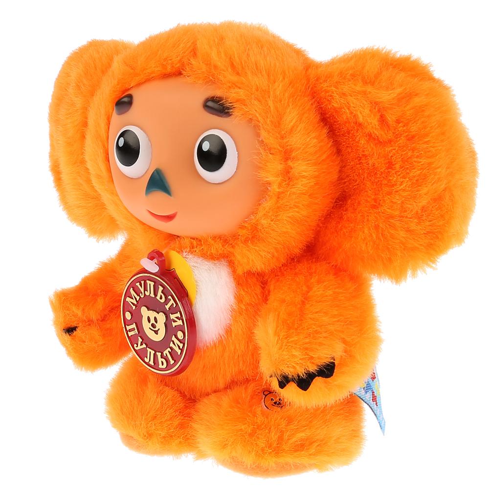 Мягкая игрушка – Чебурашка с оранжевым мехом, озвученный русский чип, 14 см.  