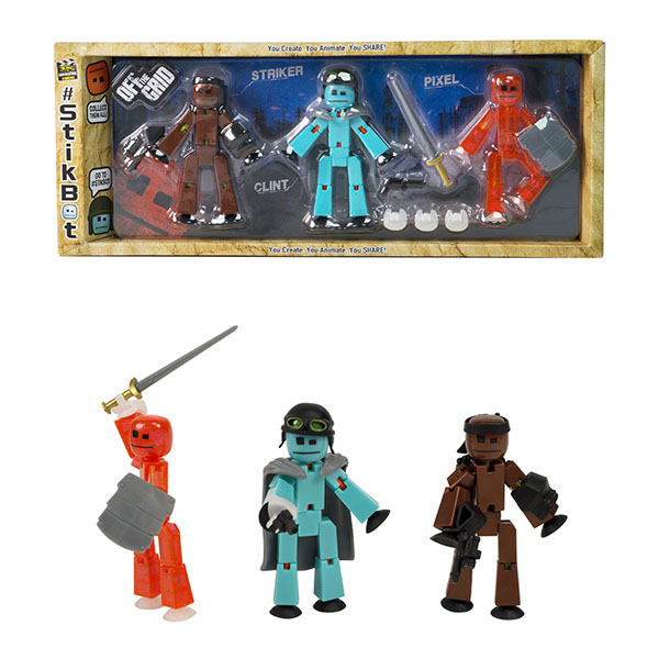 

Набор из 3 фигурок Stikbot Off the Grid, Striker