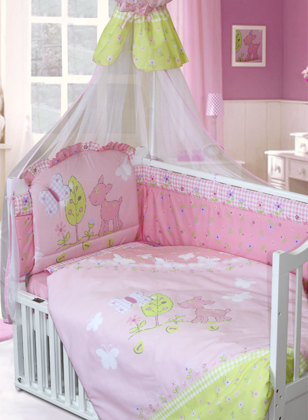 

Комплект в кроватку – Little Friend, 7 предметов, розовый