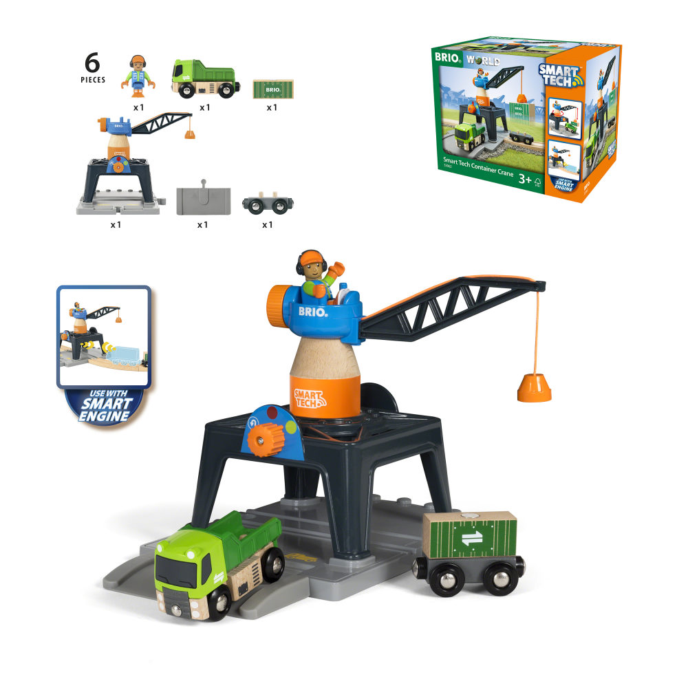

Игровой набор Brio - Подъемный кран, Smart Tech, 6 элементов