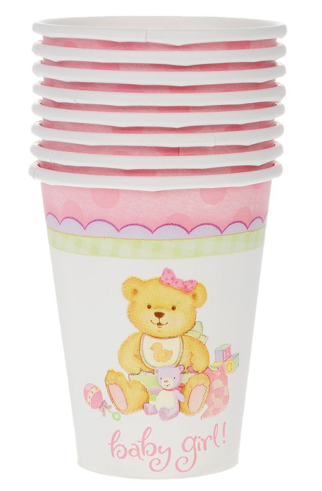 Стаканы Медвежонок-девочка, 8 штук  