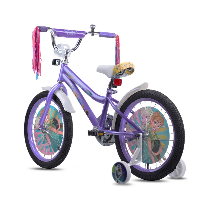 Детский велосипед Disney Холодное сердце, колеса 18", стальная рама, стальные обода, ножной тормоз  