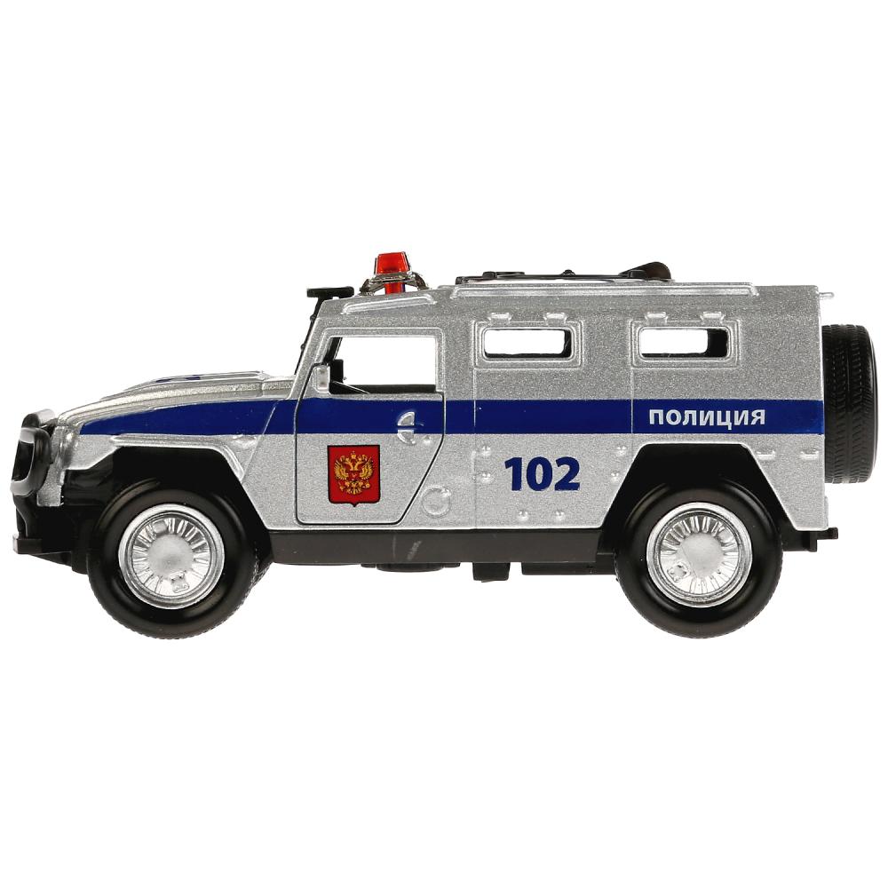 Машина металлическая Бронемашина Полиция, 12 см., свет и звук, открываются двери, инерционная  