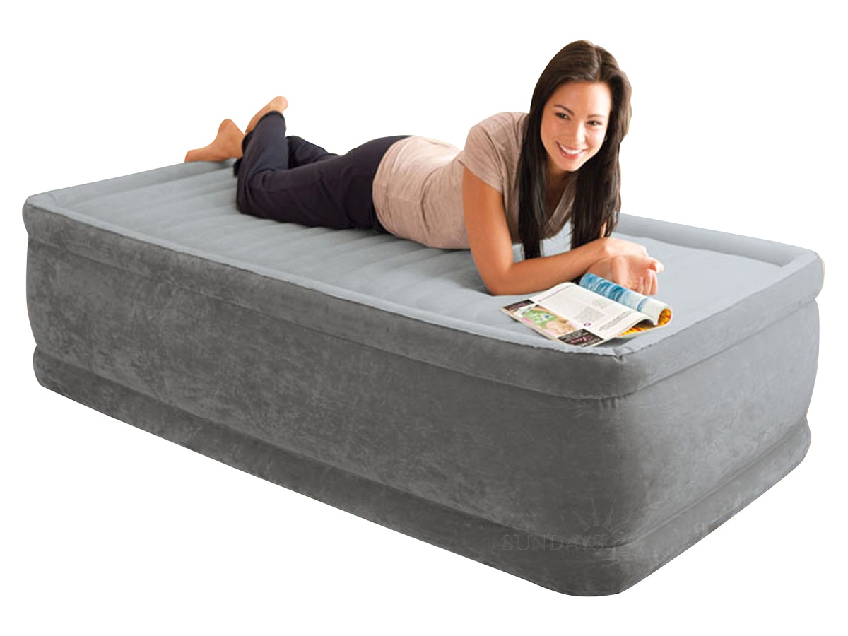 Надувной матрас-кровать - Twin Comfort-Plush 99 х 191 х 46 см, встроенный насос 220V  