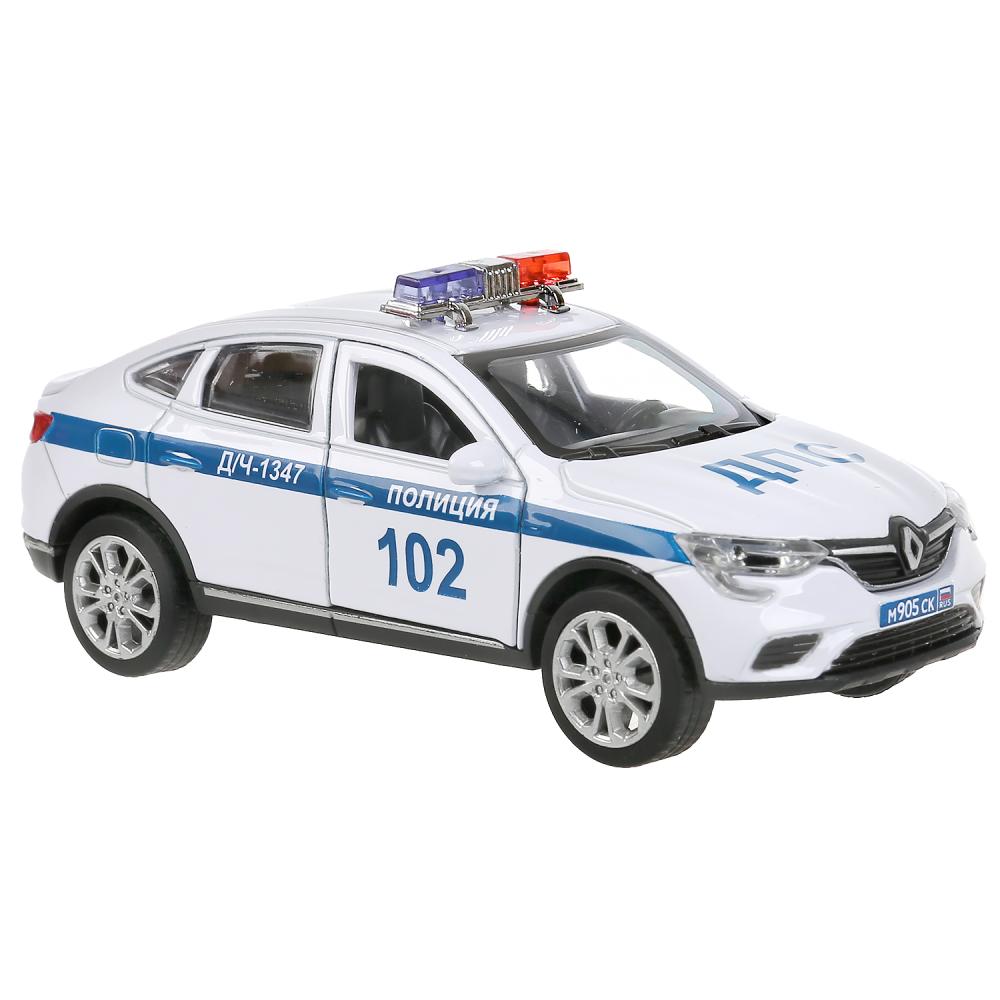 Машина Полиция Renault Arkana 12 см со светом и звуком двери и багажник открываются металлическая  