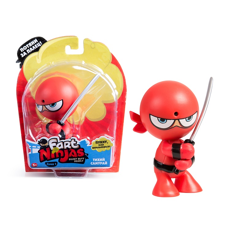

Фигурка ниндзя Тихий Самурай из серии Fart Ninjas, красный, 9 см.