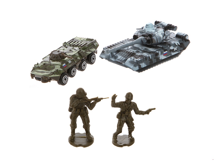 Набор из 2-х металлических моделей - Военная техника 7,5 см с 2-мя фигурками  
