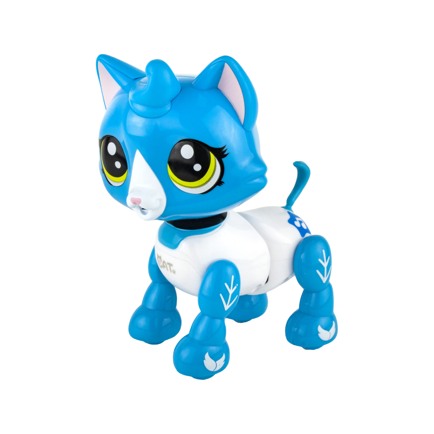 Интерактивная игрушка - Робо-котенок, бело-голубой, свет, звук, движение  