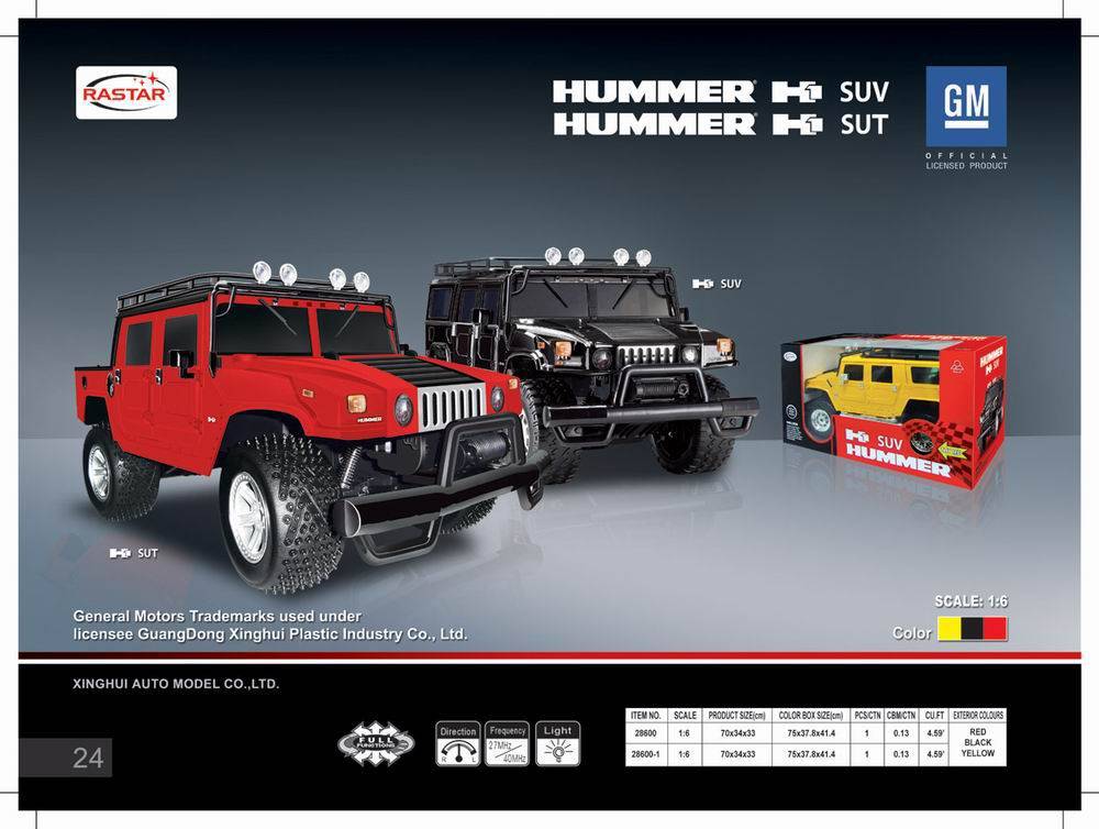 Радиоуправляемая машина HUMMER H1 SUV, масштаб 1:6  