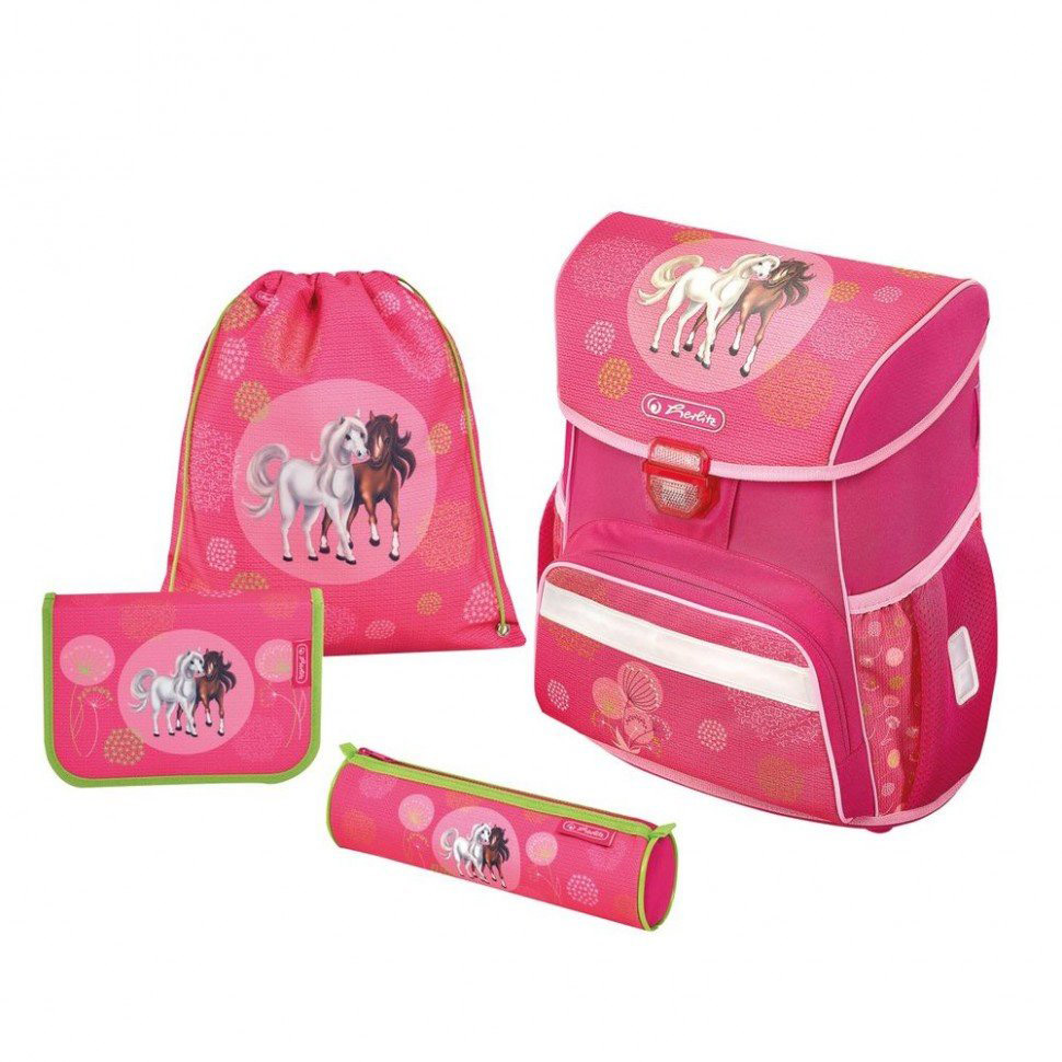 

Школьный ранец Herlitz Loop Plus - Spring Horses, с наполнением