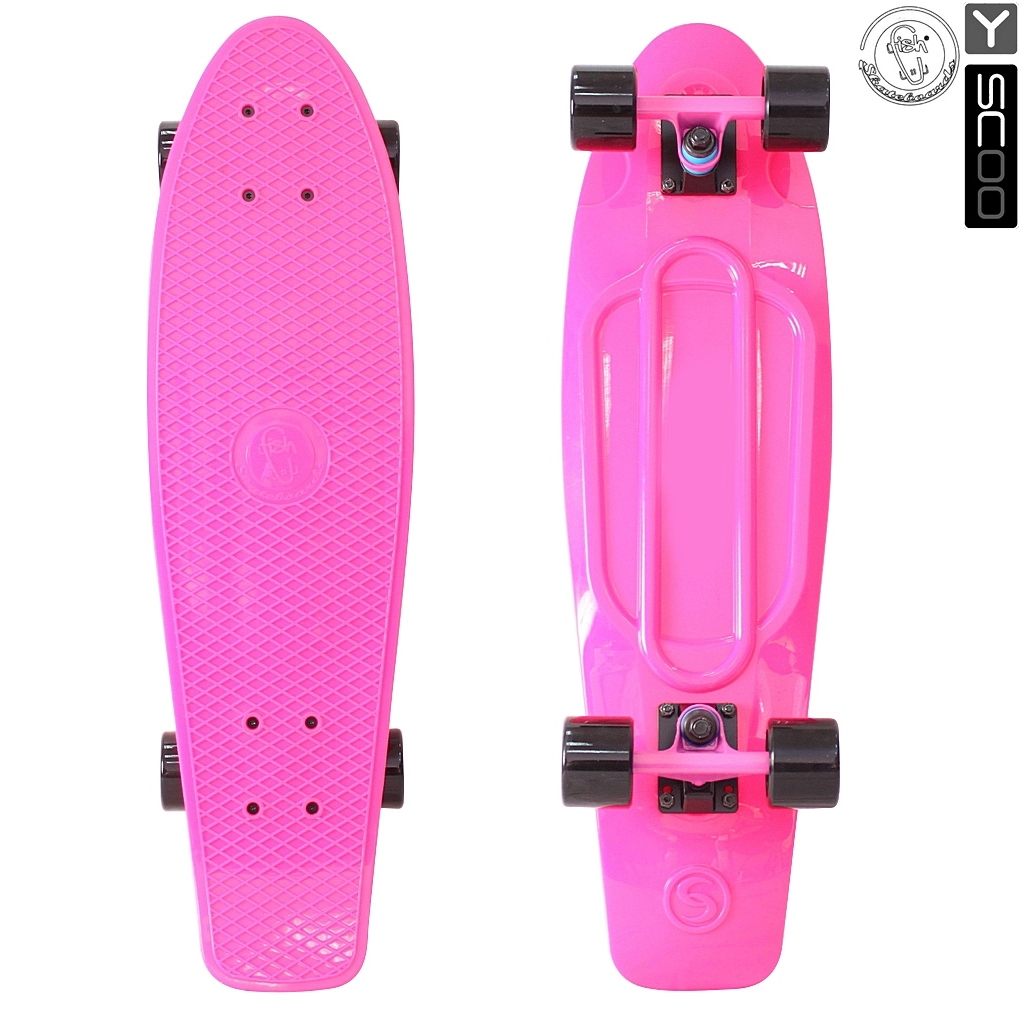 

Скейтборд виниловый Y-Scoo Big Fishskateboard 27" 402-P с сумкой, розовый