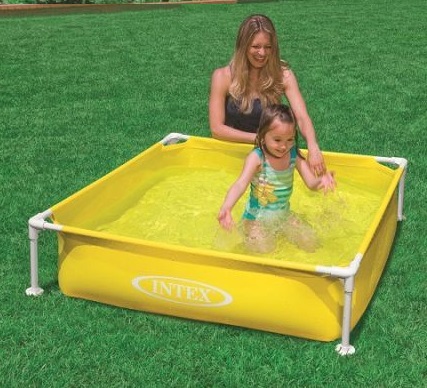 Каркасный жёлтый бассейн для детей  