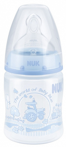 

Бутылочка First Choic Plus Baby Blue пластиковая 150 мл, с силиконовой соской, размер М