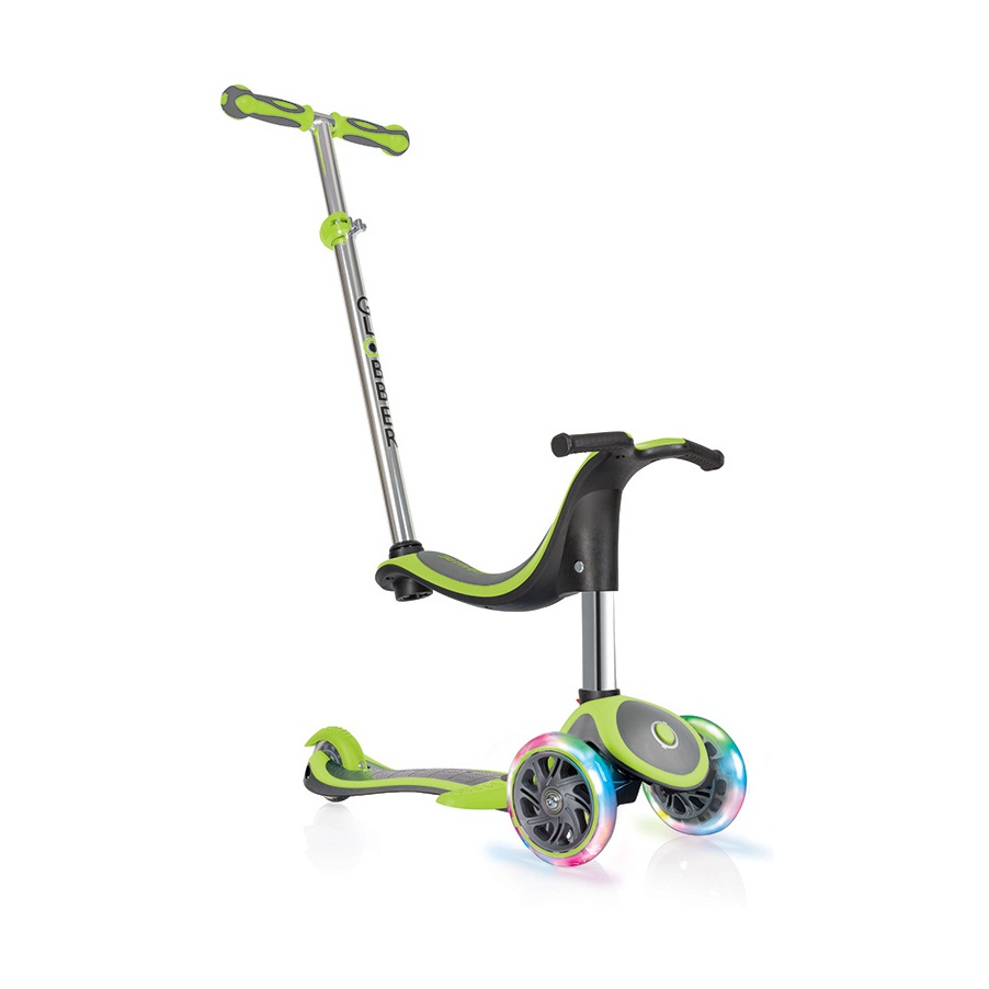 

Globber Evo 4 in 1 Plus Lights с подножкой и светящимися передними колесами, зеленый