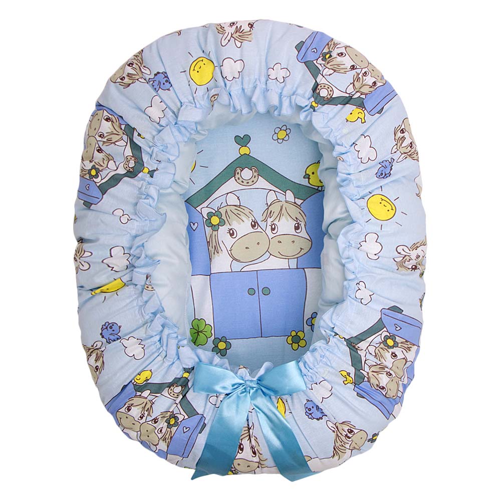 

Подушка-валик 4 в 1 - Лошадка, голубой