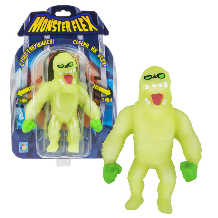 

Тянущаяся фигурка из серии Monster Flex Мумия, светится в темноте, блистер, 15 см