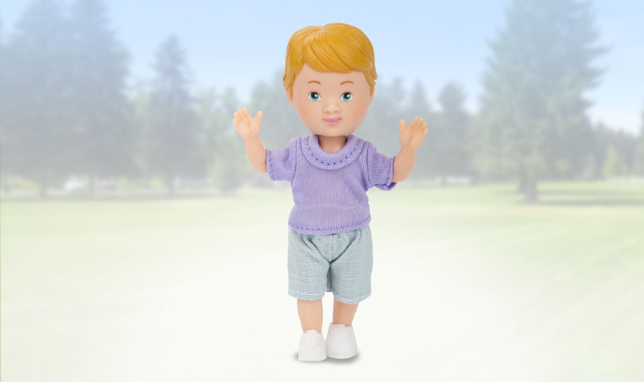 

Игровой набор - Paula. Мой друг, фиолетовая футболка, голубые шорты