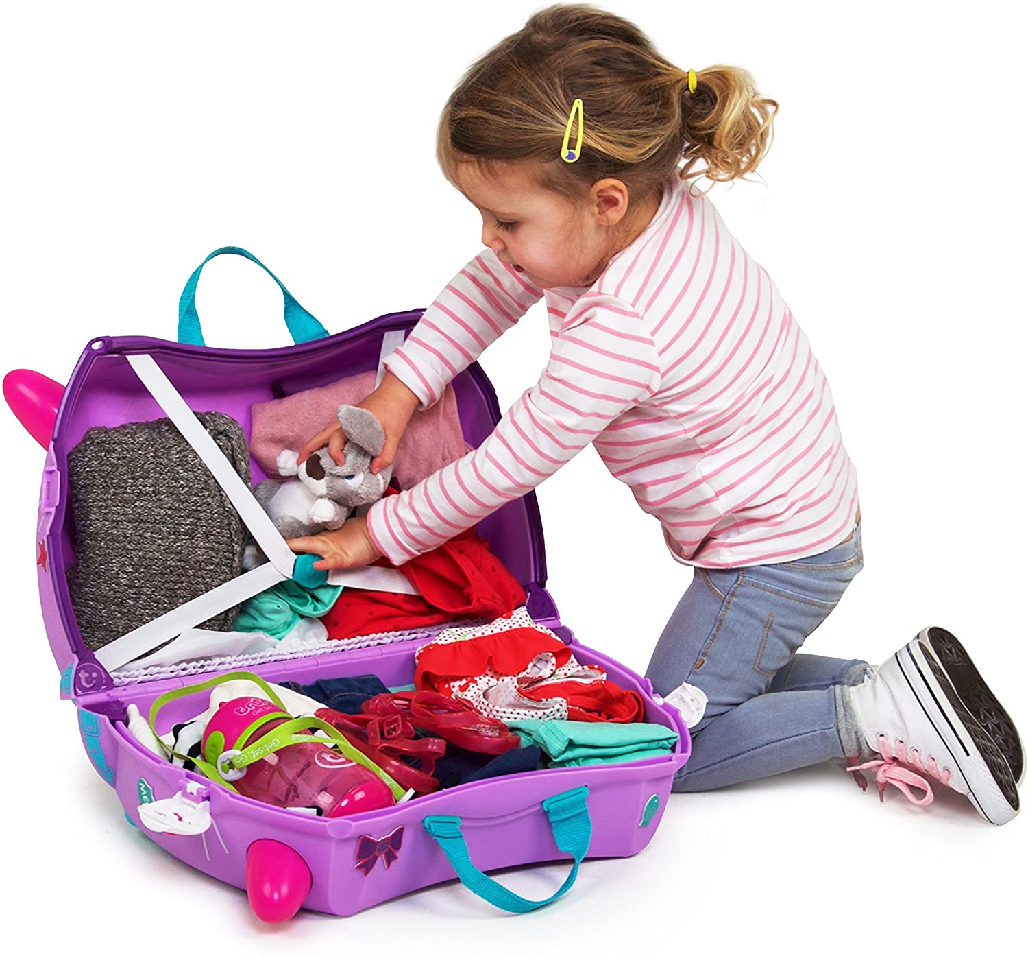 Про купить игрушку. Trunki чемодан сиреневый. Чемодан Trunki розовый. Trunki чемодан на колесиках котенок Кэйзи. Чемодан Trunki детский фиолетовый.