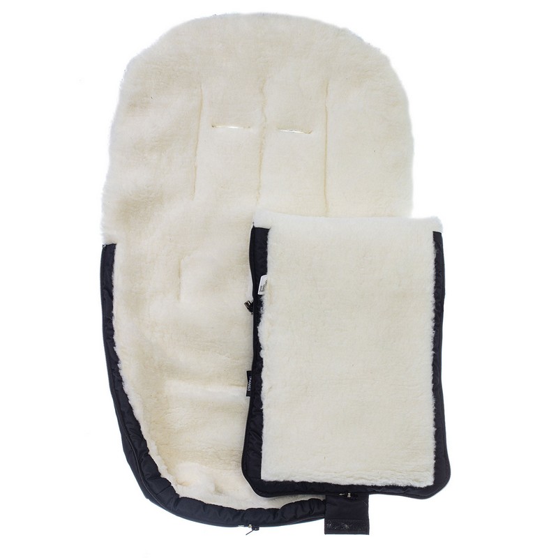 Конверт зимний меховой Nuovita Islanda Bianco Nero/Черный  