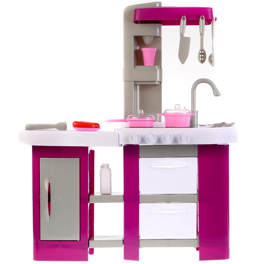 Игровой набор – Кухня с аксессуарами, фиолетовая, 53 предмета, свет и звук  